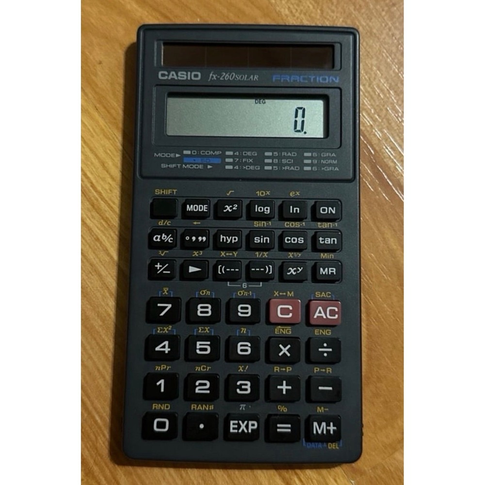 Solar‎ Casio FX-260 fraction scientific calculator